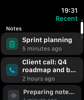 Recent notes on Apple Watch
